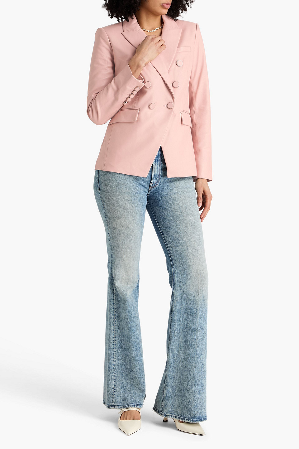  Veronica Beard - Doppelreihiger Blazer „millie Dickey“ Aus Leder - Pink - Us 2 