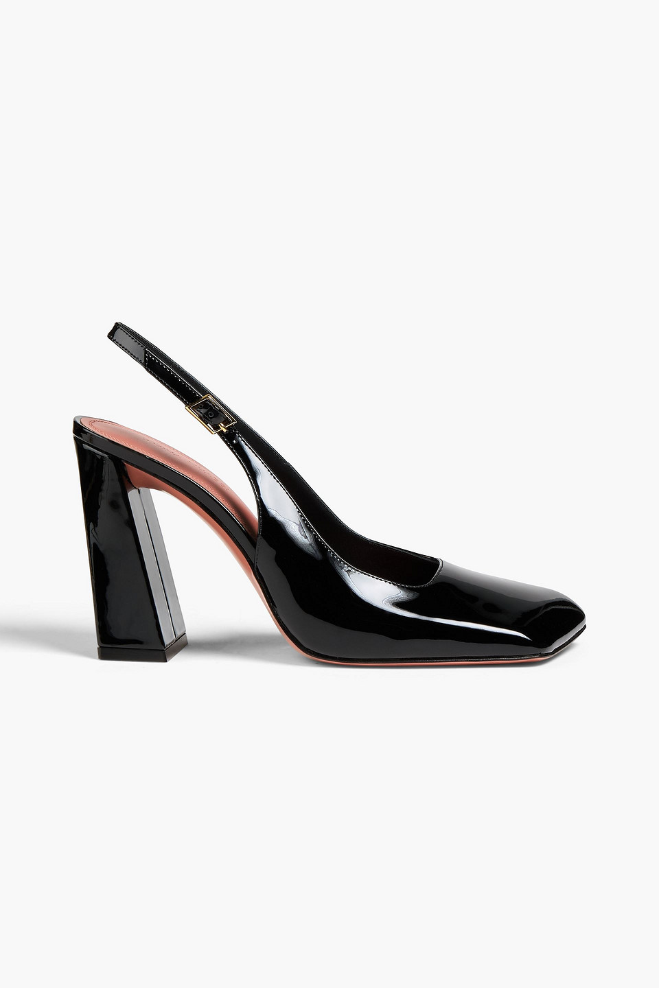 Amina Muaddi Charlotte Patent-leather Slingback Pumps In Black