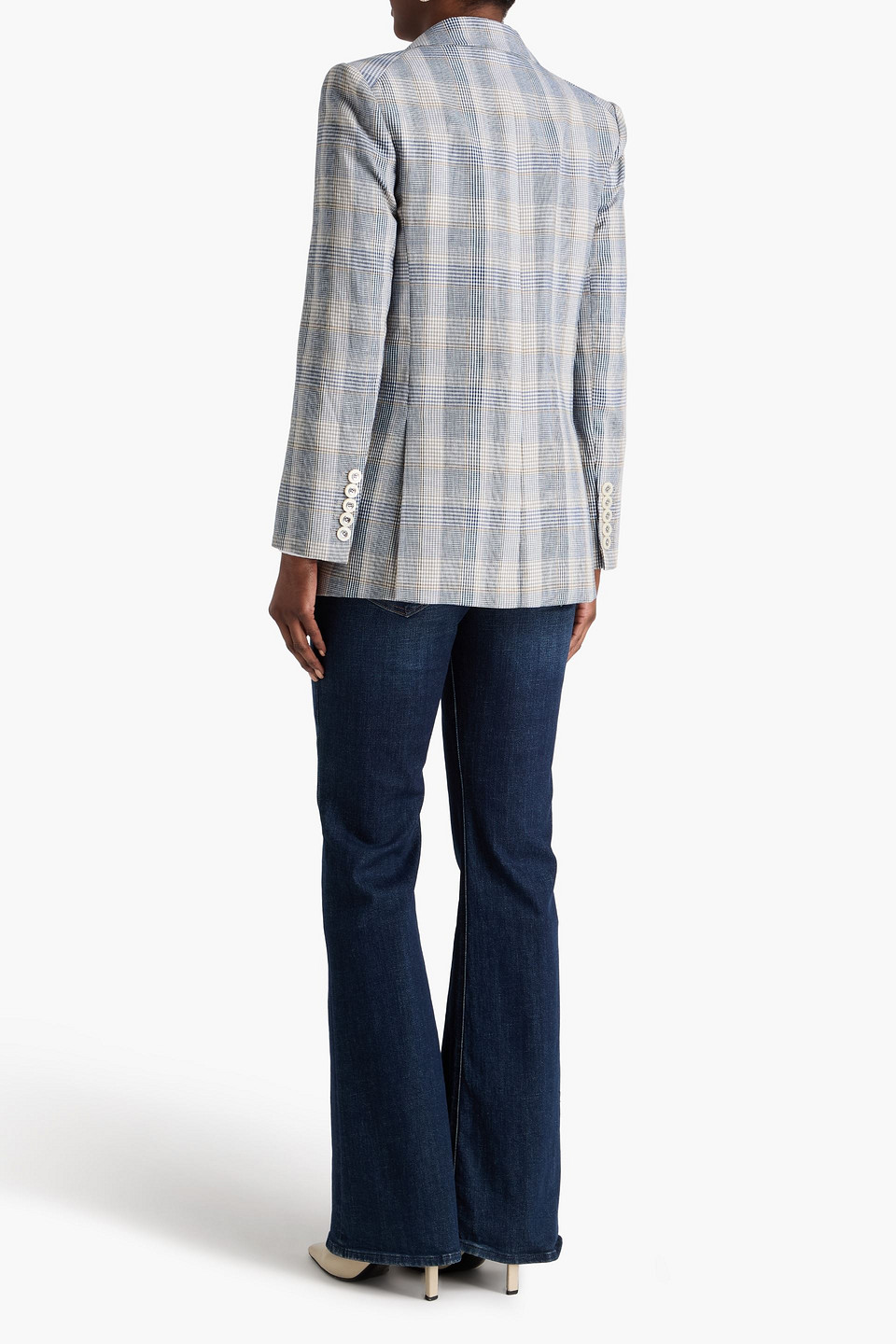  Veronica Beard - Blazer „maci Dickey“ Aus Einer Leinen-baumwollmischung Mit Glencheck-muster - Blau - Us 00 