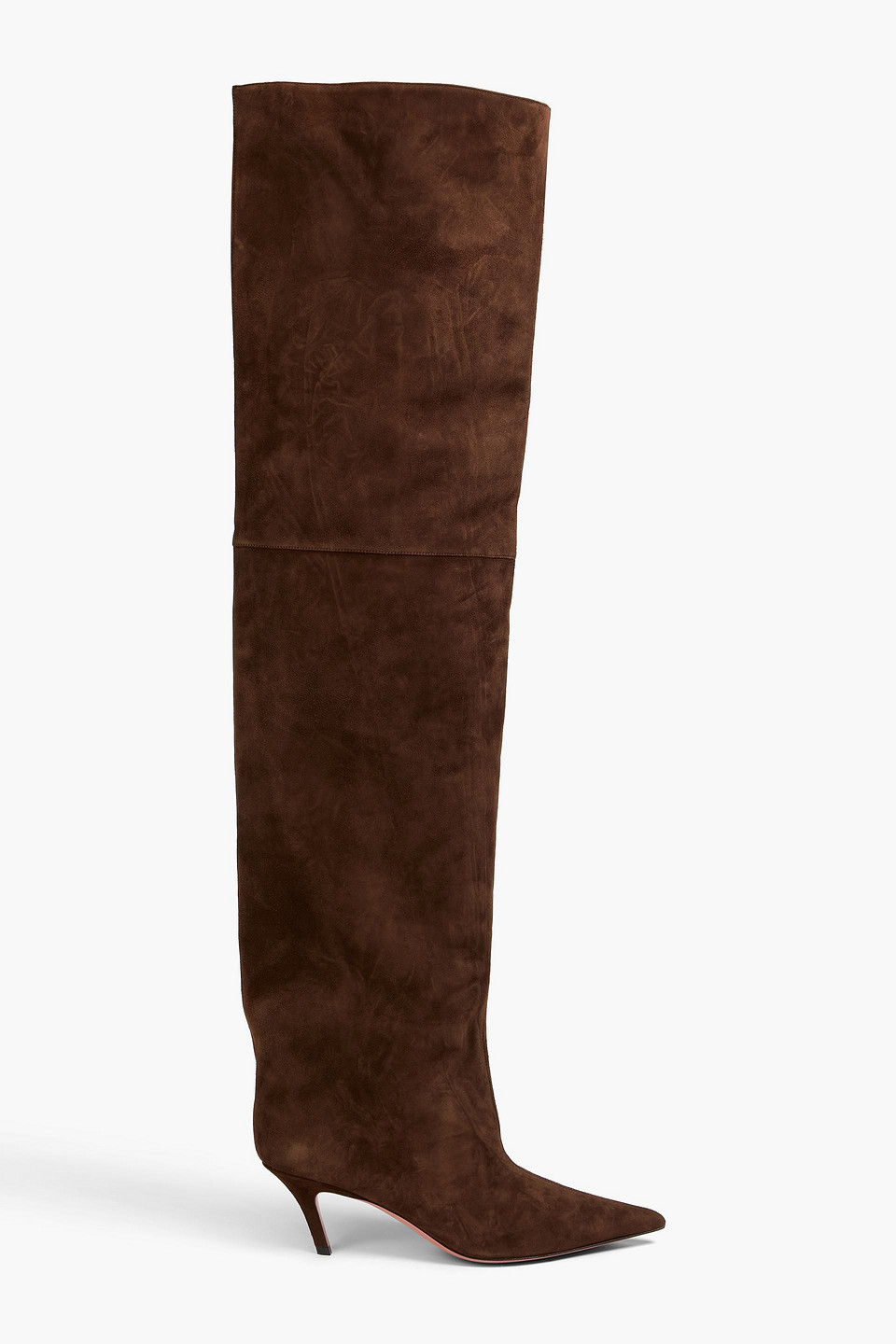 Amina Muaddi Fiona Suede Thigh Boots In Multi