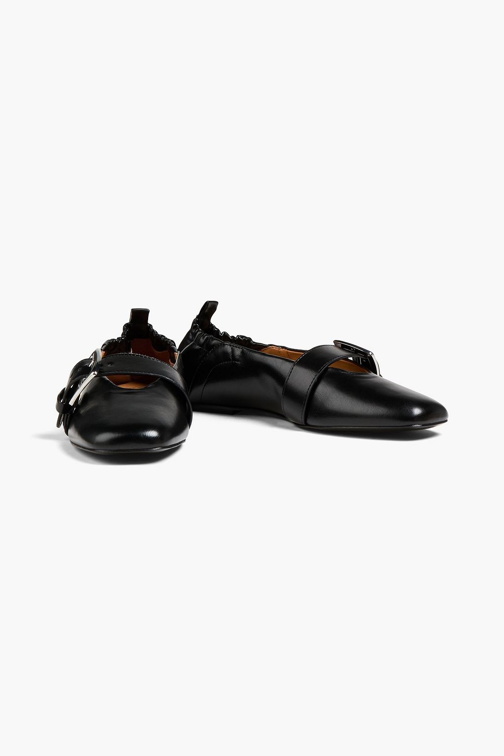 GANNI Buckled collapsible-heel ballet flats | THE OUTNET