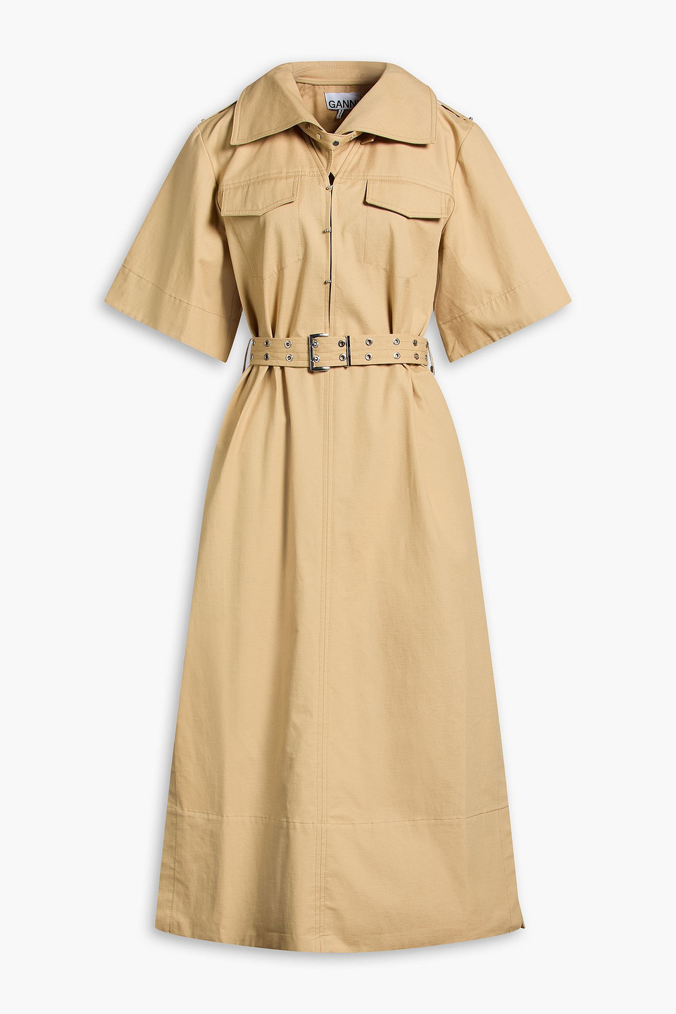 ganni linen dress GANNI Black Mini Dress in Linen