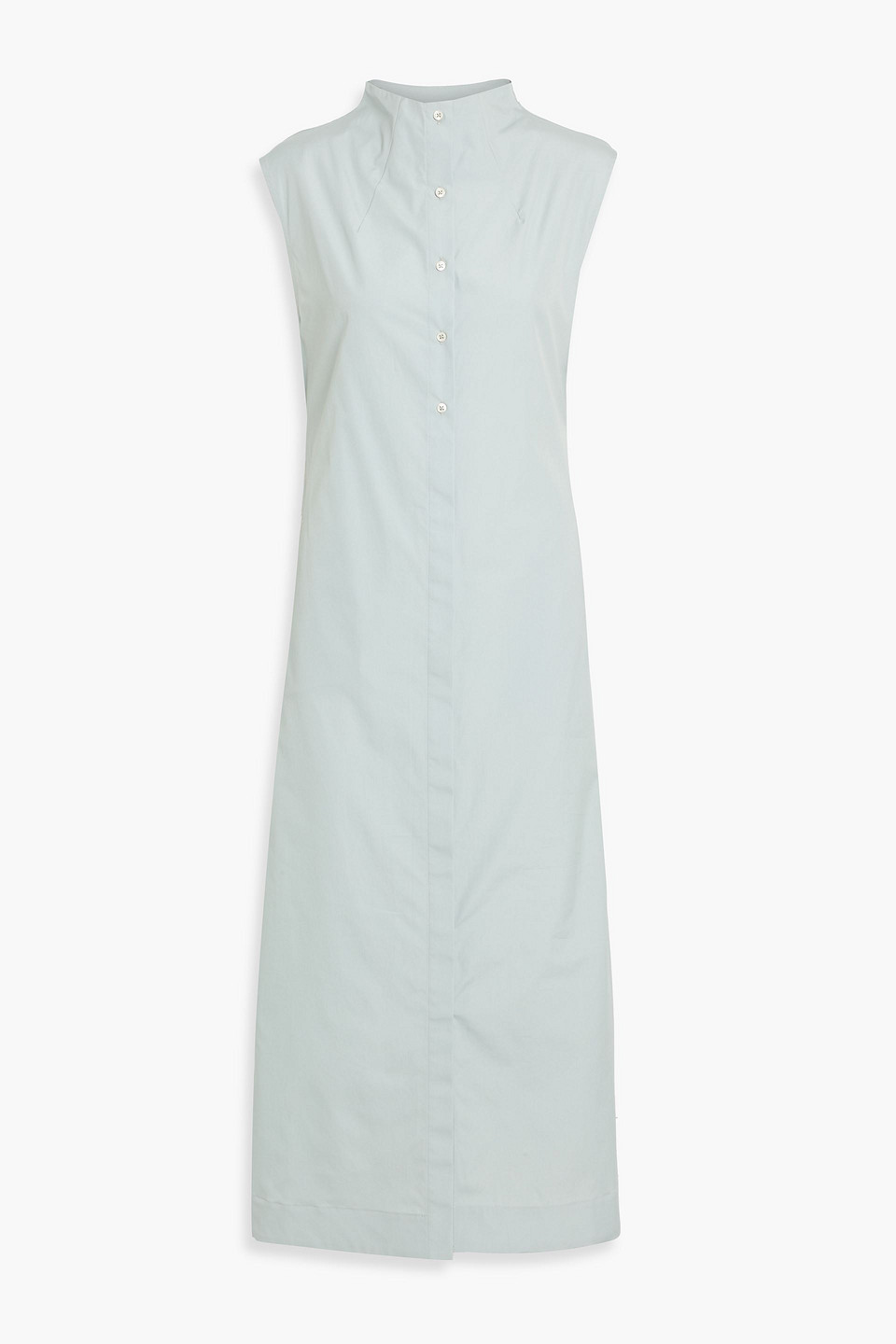 loulou de saison - maui cotton-poplin maxi dress - blue - fr 40