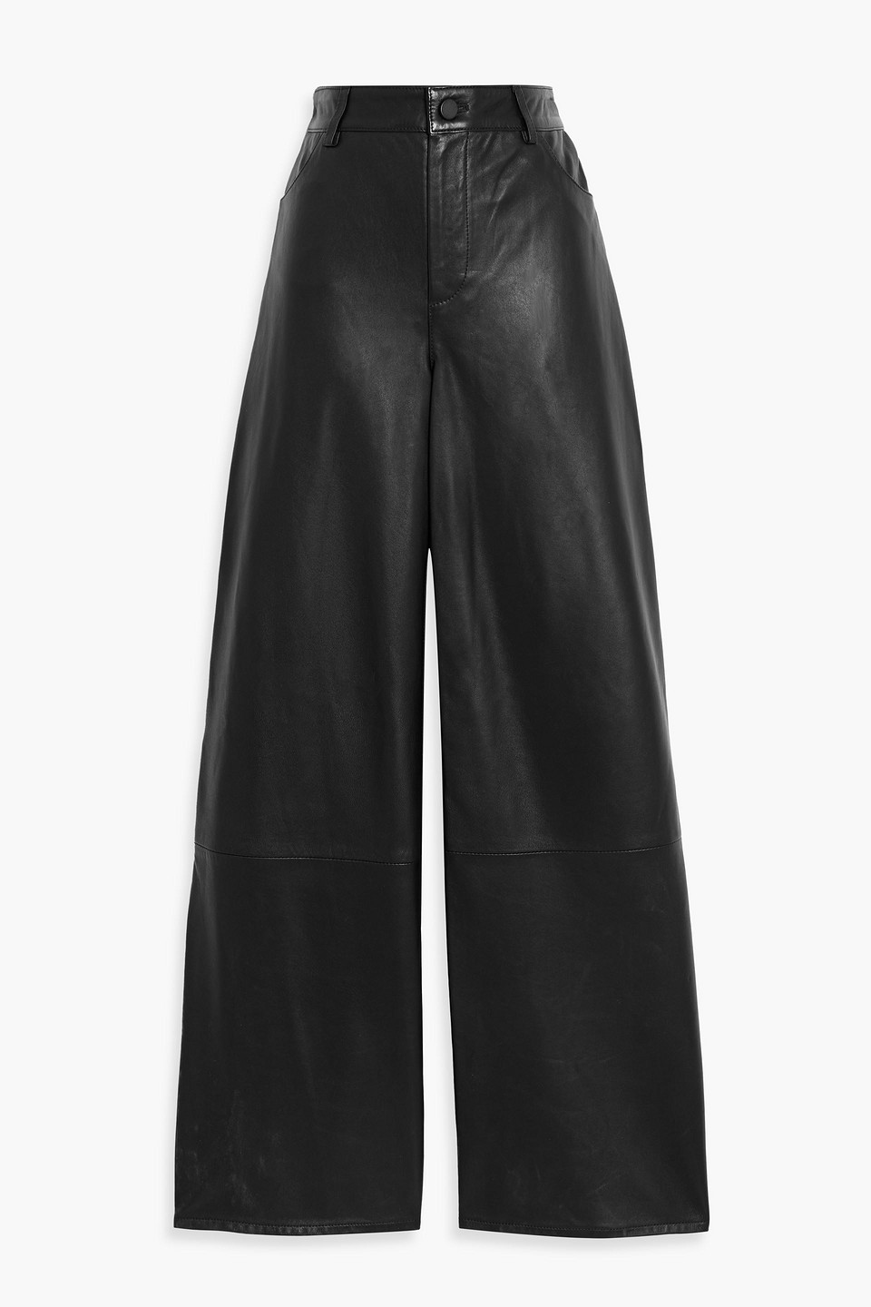 Loulou De Saison Figaria Leather Wide-leg Pants In Black