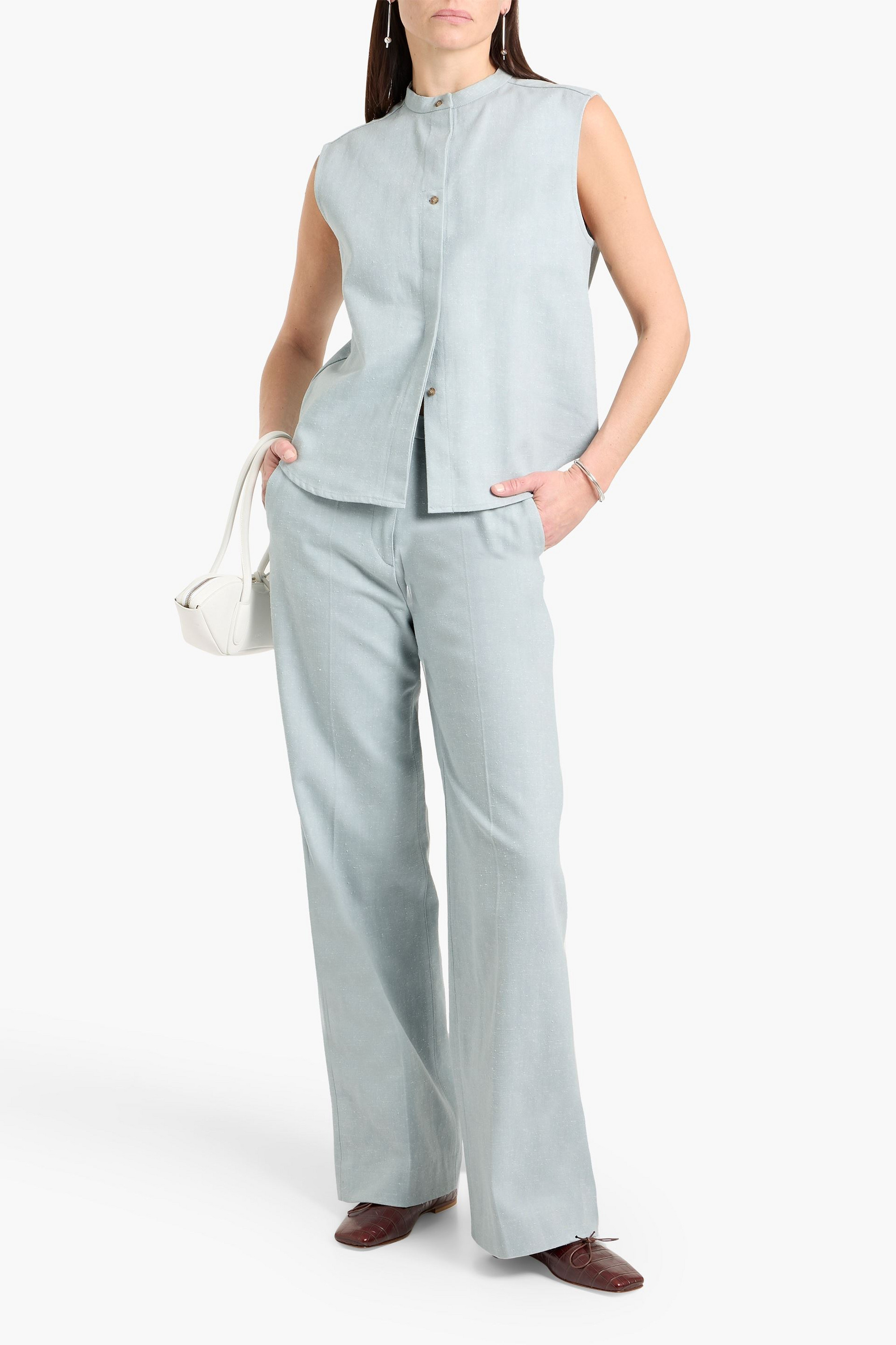 Loulou Studio Lino slub cotton-blend twill shirt