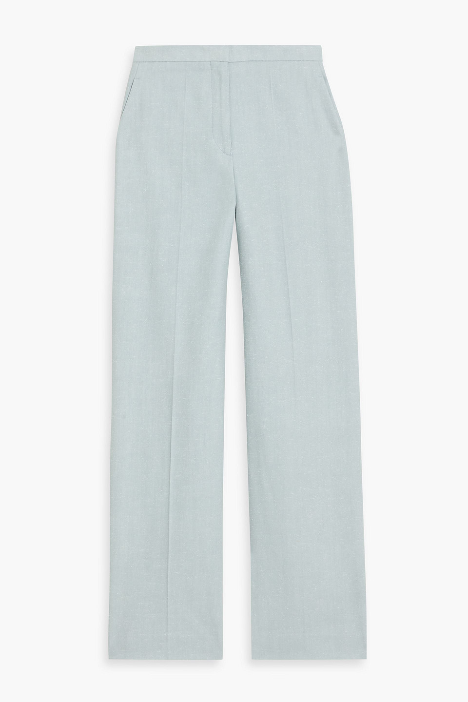 Loulou De Saison Zora Slub Cotton-blend Twill Straight-leg Pants In Blue