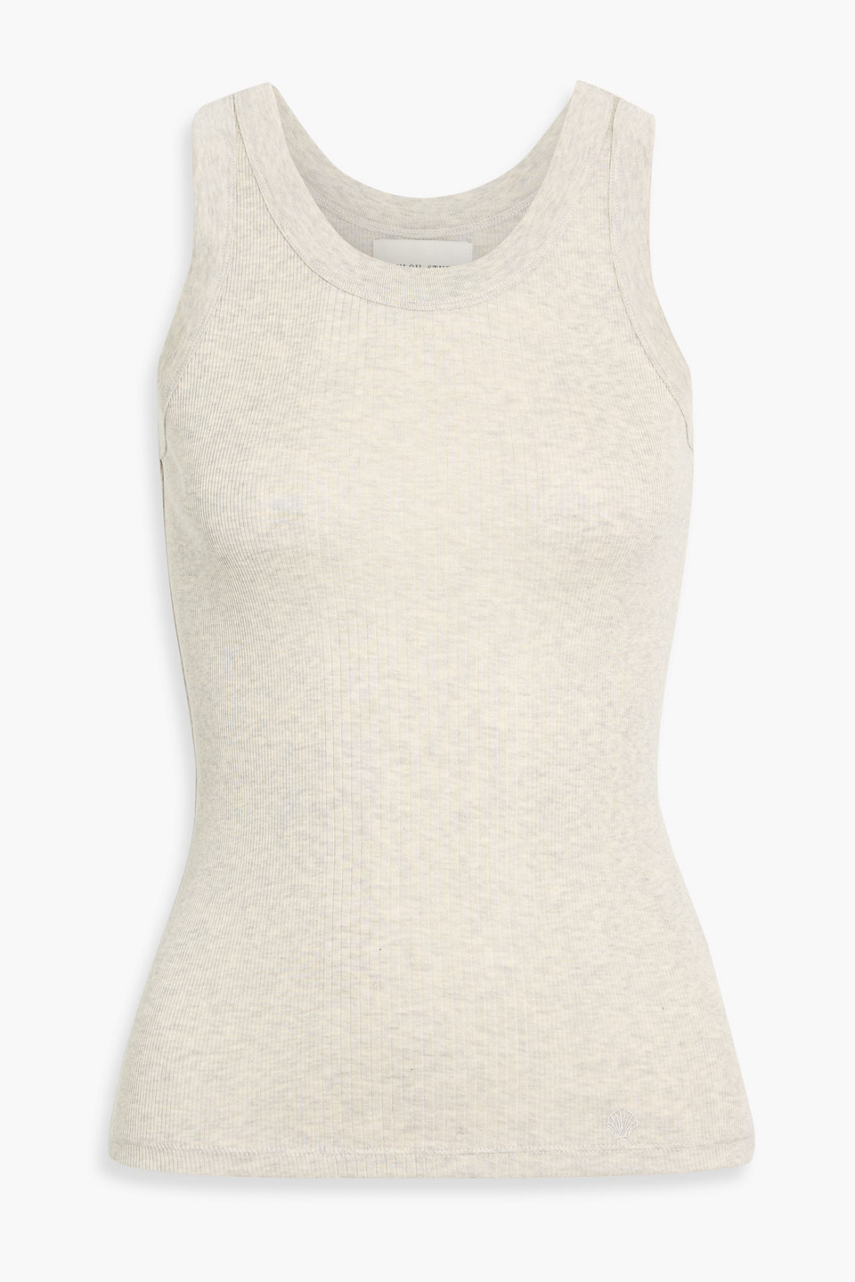 Loulou De Saison Limba Ribbed Cotton Tank In White
