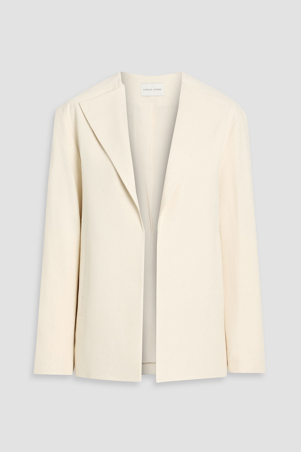 loulou de saison - rocco slub cotton-blend twill blazer - white - fr 36