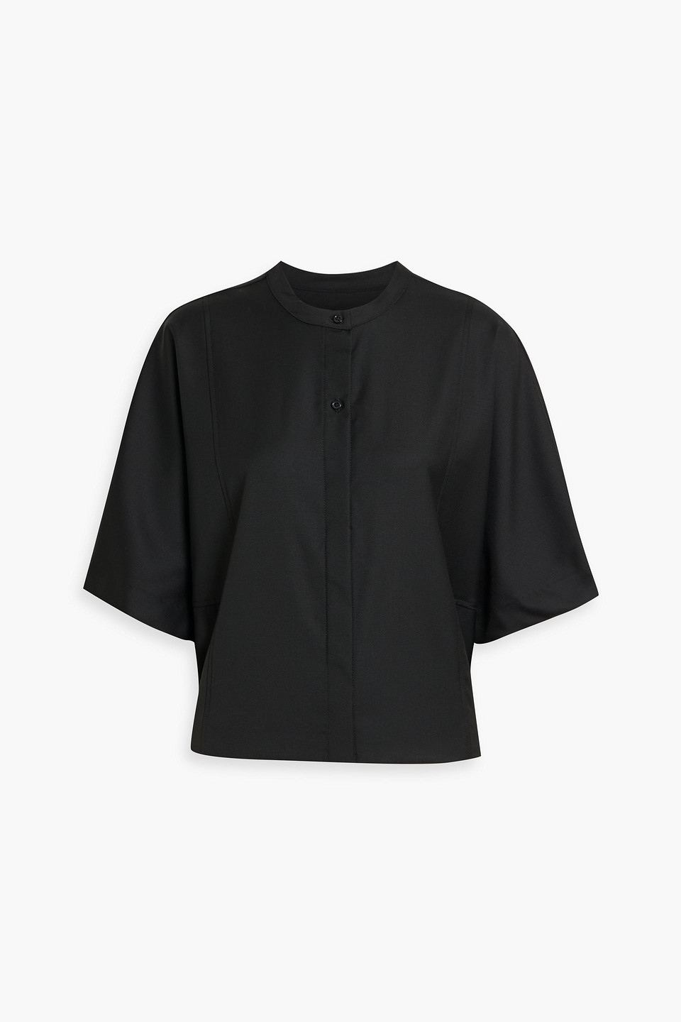 loulou de saison - aylin wool-twill shirt - black - fr 34