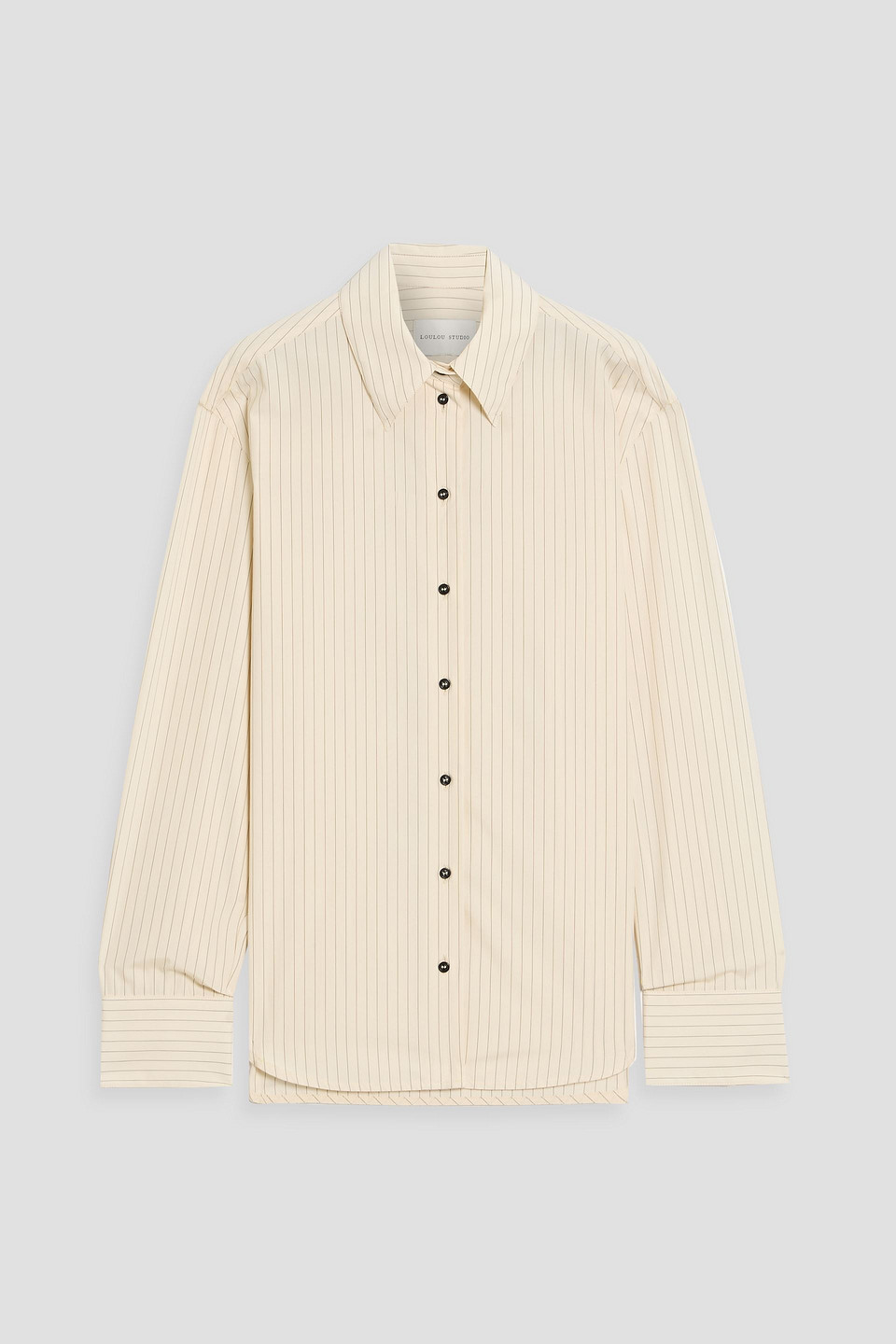 loulou de saison - alim pinstriped cotton-poplin shirt - white - fr 40