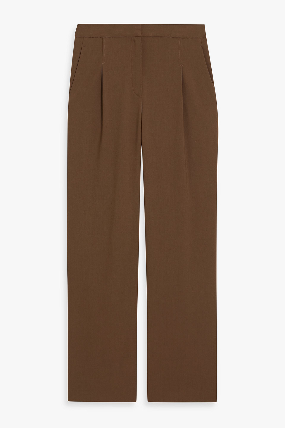 loulou de saison - osilo wool-blend twill straight-leg pants - brown - fr 34