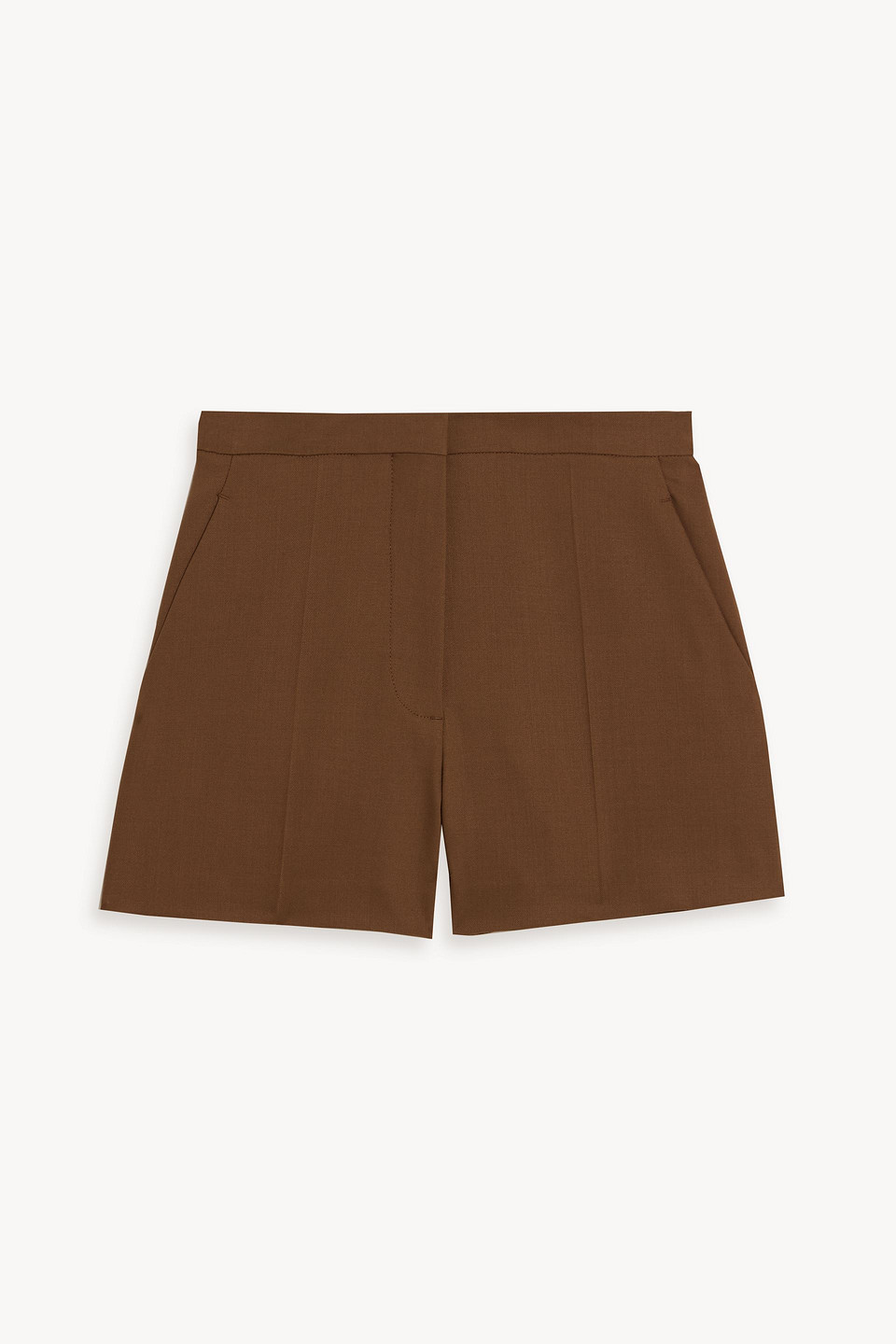 Loulou De Saison Serge Wool-blend Twill Shorts In Brown