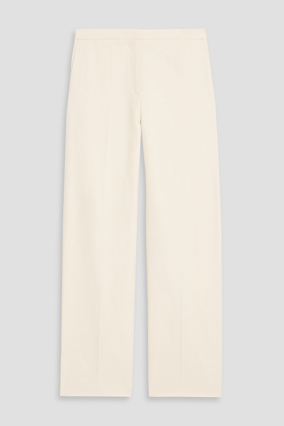 loulou de saison - zora slub cotton-blend twill straight-leg pants - white - fr 42