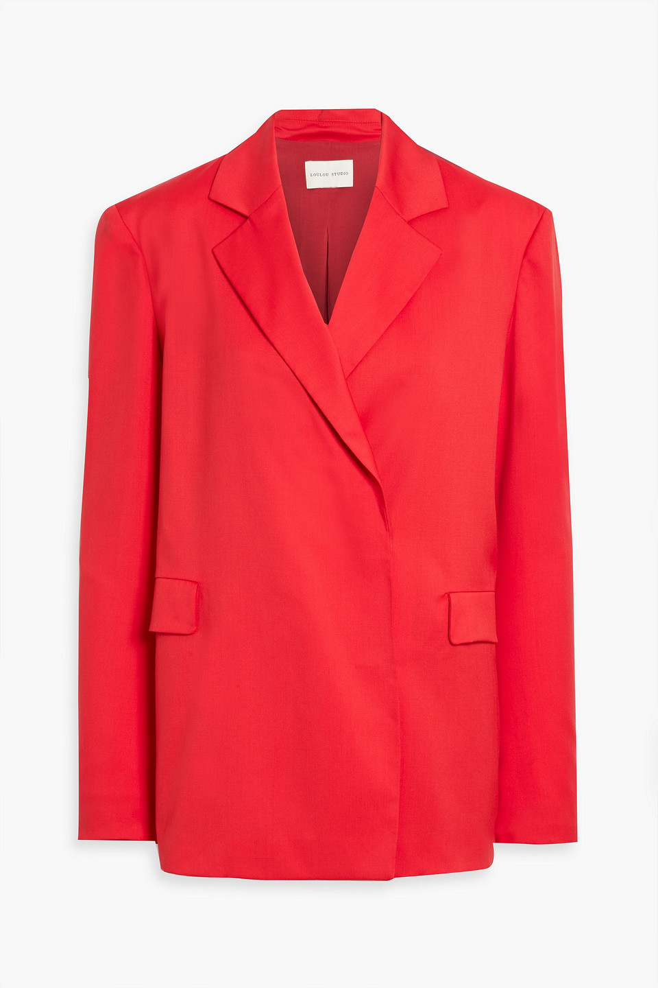 Loulou De Saison Arlo Double-breasted Wool-twill Blazer In Red