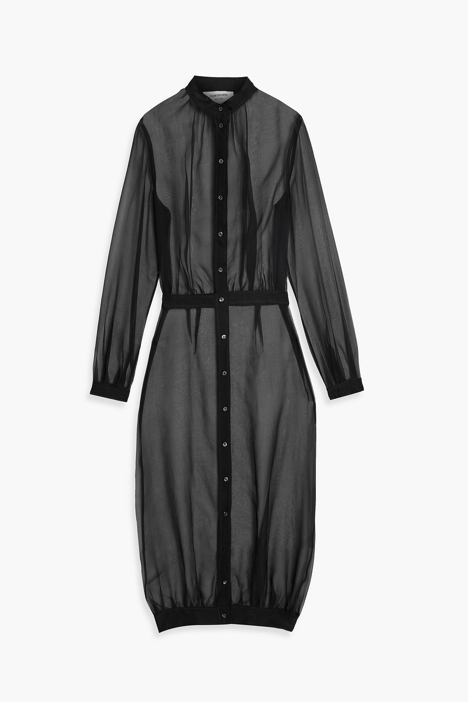 Thom Browne Silk-crepon Midi Dress In Black