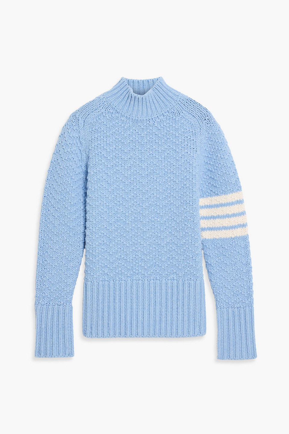 Thom Browne Striped Wool-blend Turtleneck Sweater In Blue