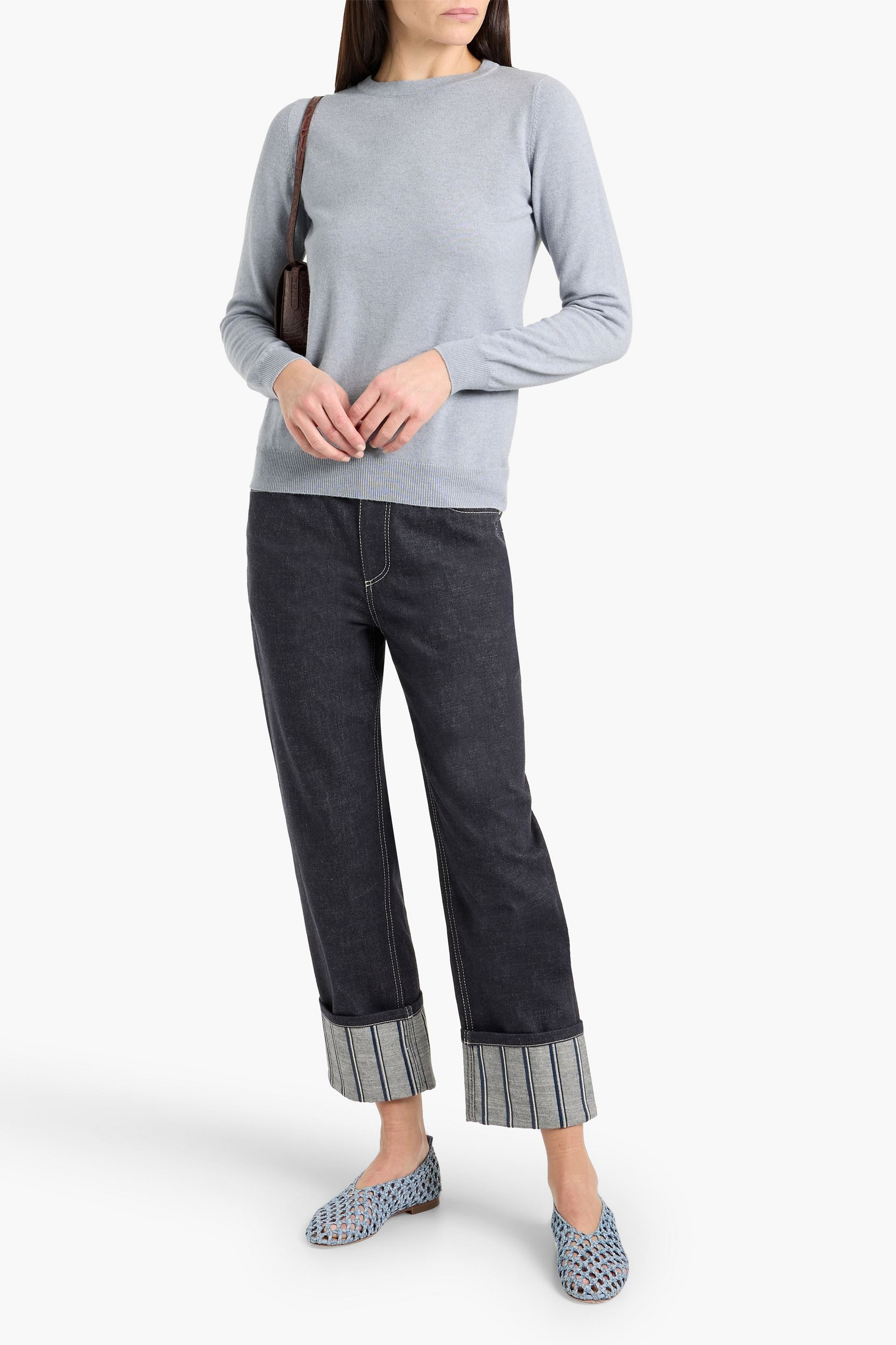 Brunello Cucinelli Cropped high-rise straight-leg jeans