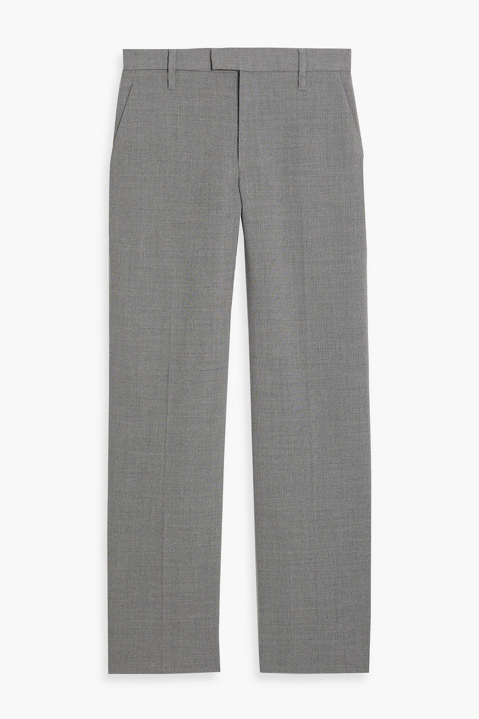 Brunello Cucinelli Grain De Poudre Wool Straight-leg Pants In Gray