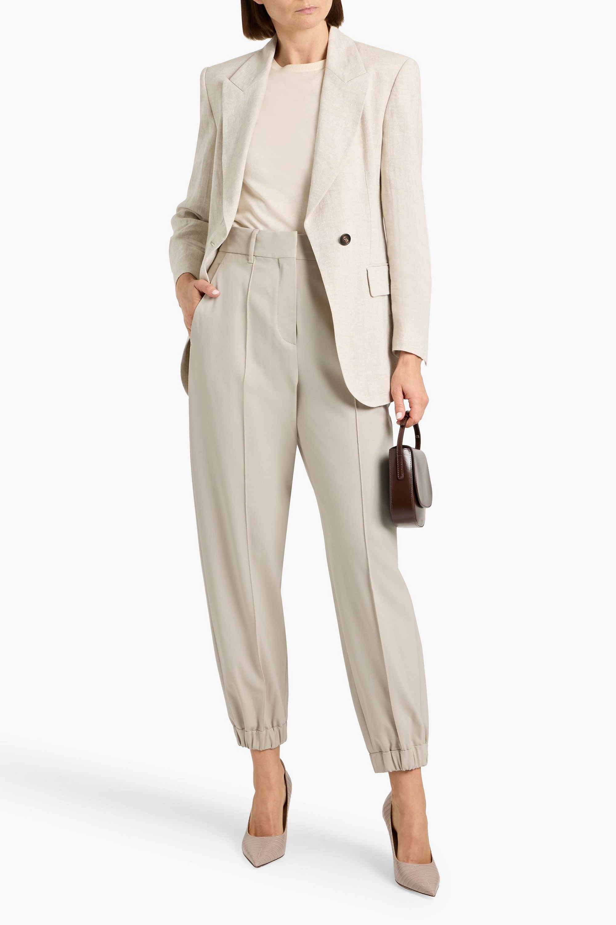 Brunello Cucinelli Metallic linen-blend blazer