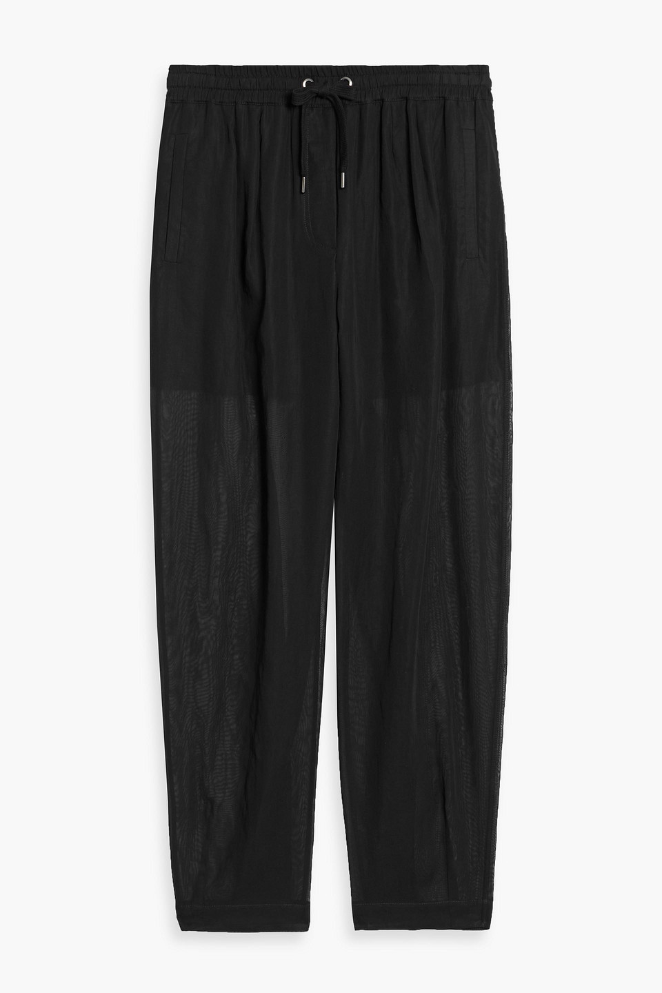 Brunello Cucinelli Cotton-voile Tapered Pants In Black