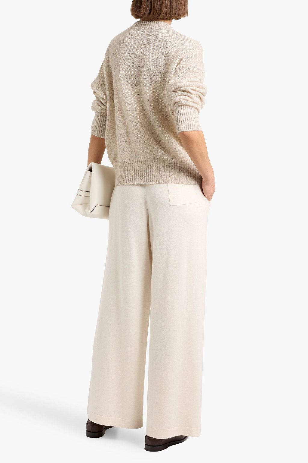 BRUNELLO CUCINELLI Metallic crochet-knit sweater | THE OUTNET