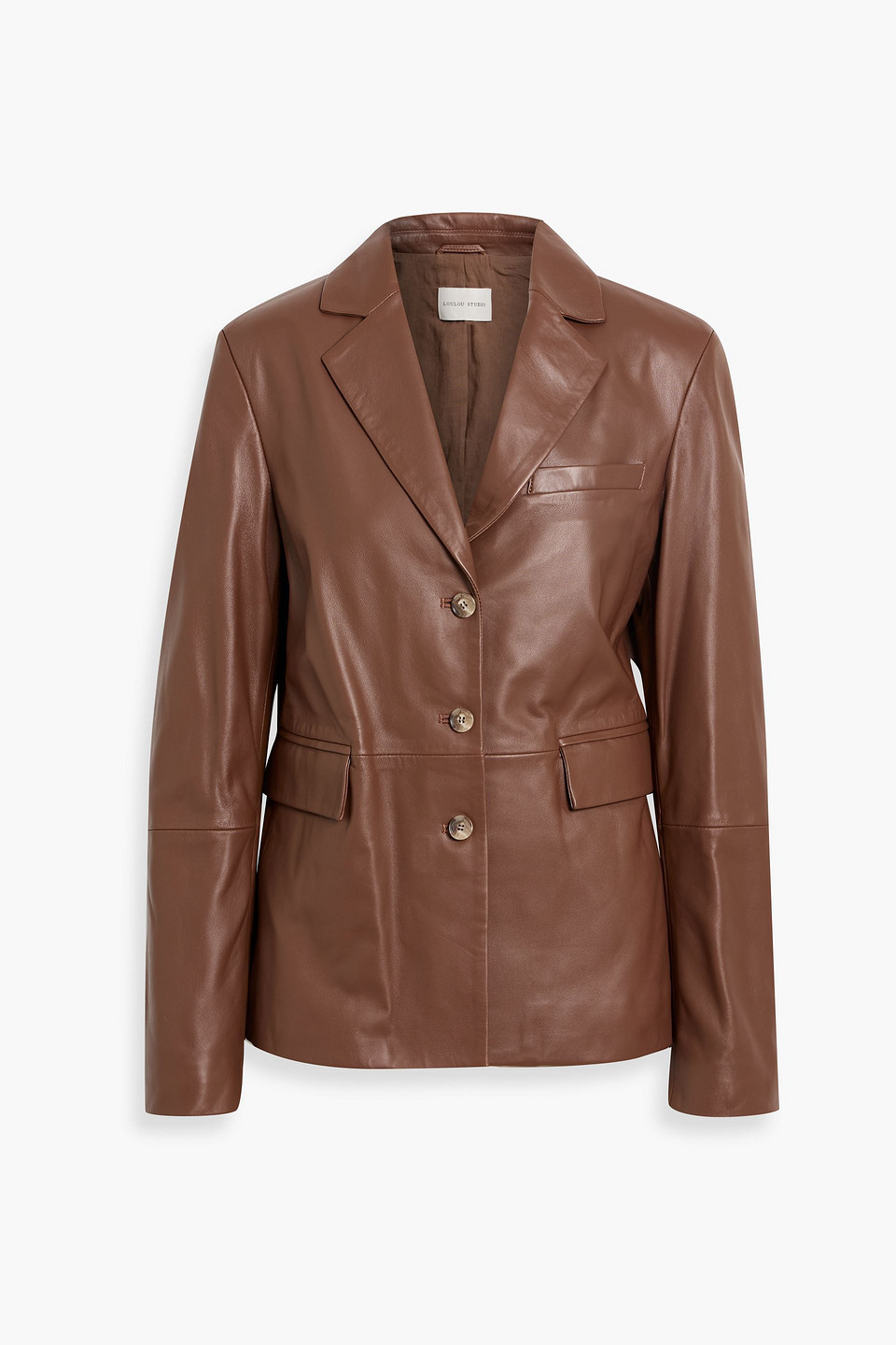 loulou de saison - aldo leather blazer - brown - fr 34