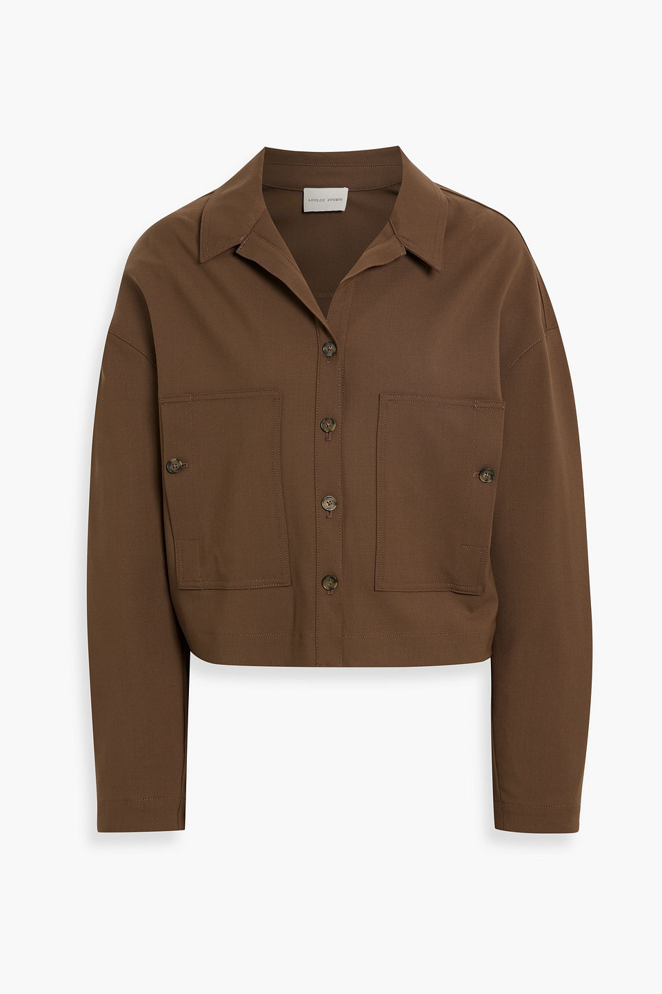 Loulou De Saison Lune Wool-blend Twill Shirt In Brown