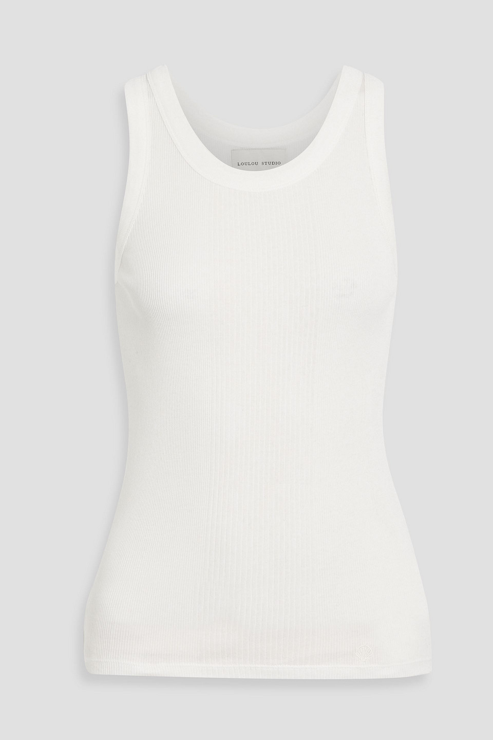 Loulou De Saison Limba Ribbed Cotton Tank In White