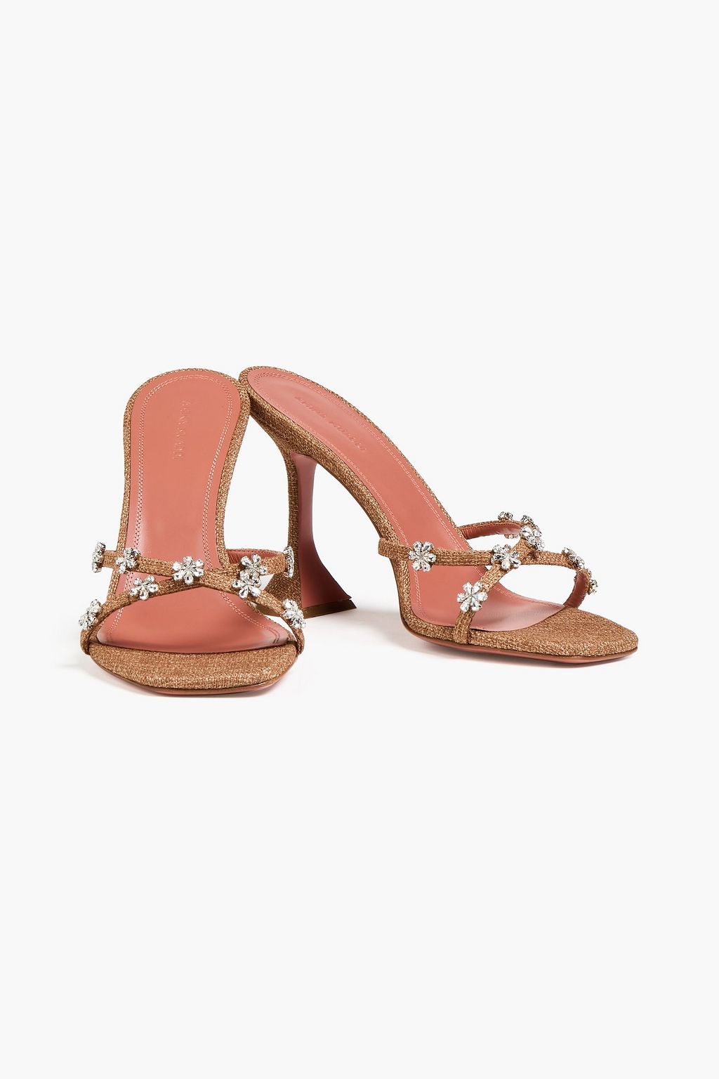 AMINA MUADDI Gilda crystal-embellished iridescent leather sandals