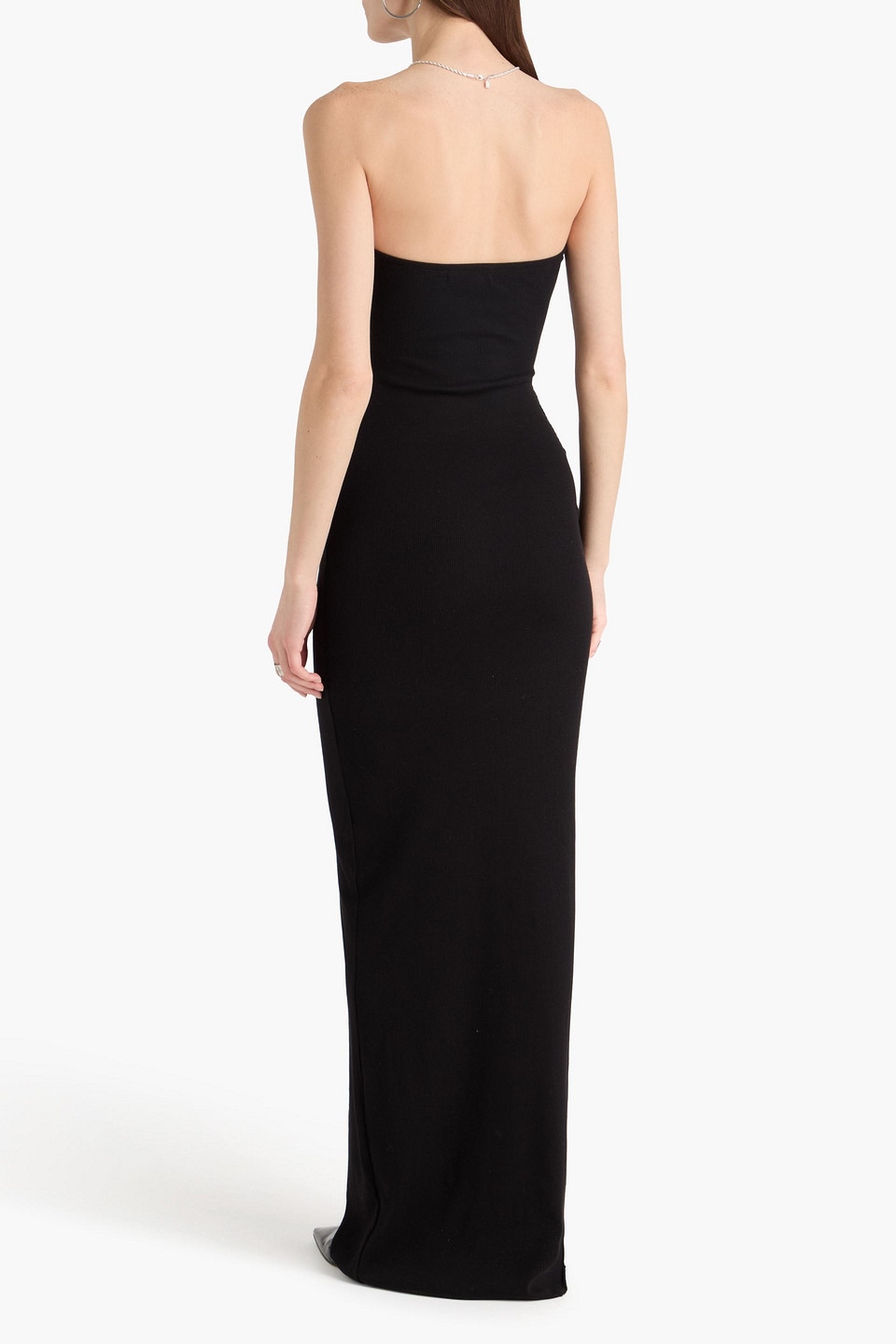  éterne - Trägerlos Maxikleid Aus Geripptem Jersey - Schwarz - Xs 