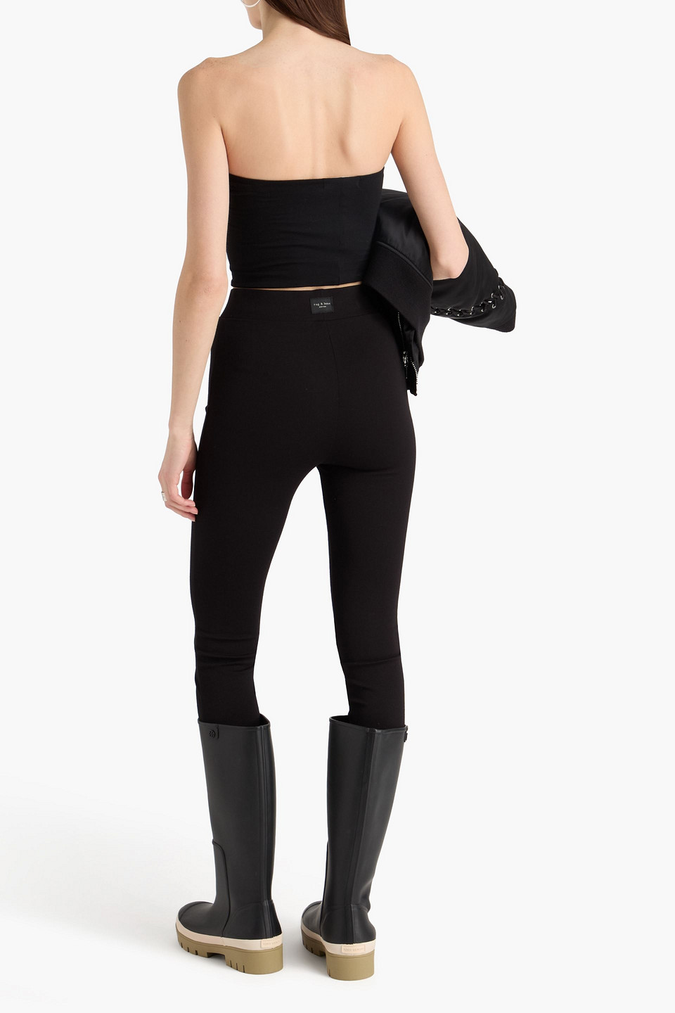  éterne - Trägerloses Cropped Oberteil „amina“ Aus Stretch-jersey Aus Einer Modalmischung - Schwarz - Xs 