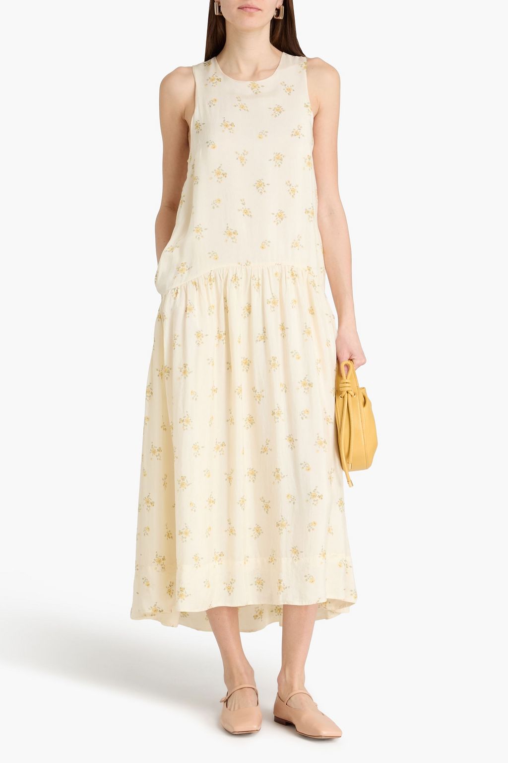 ganni floral satin maxi dress GANNI Lace-trim maxi Dress