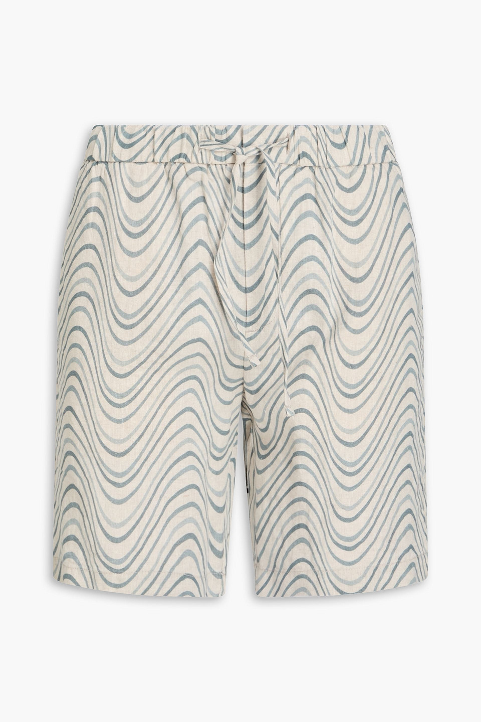 frescobol carioca - felipe printed linen drawstring shorts - neutral - 30