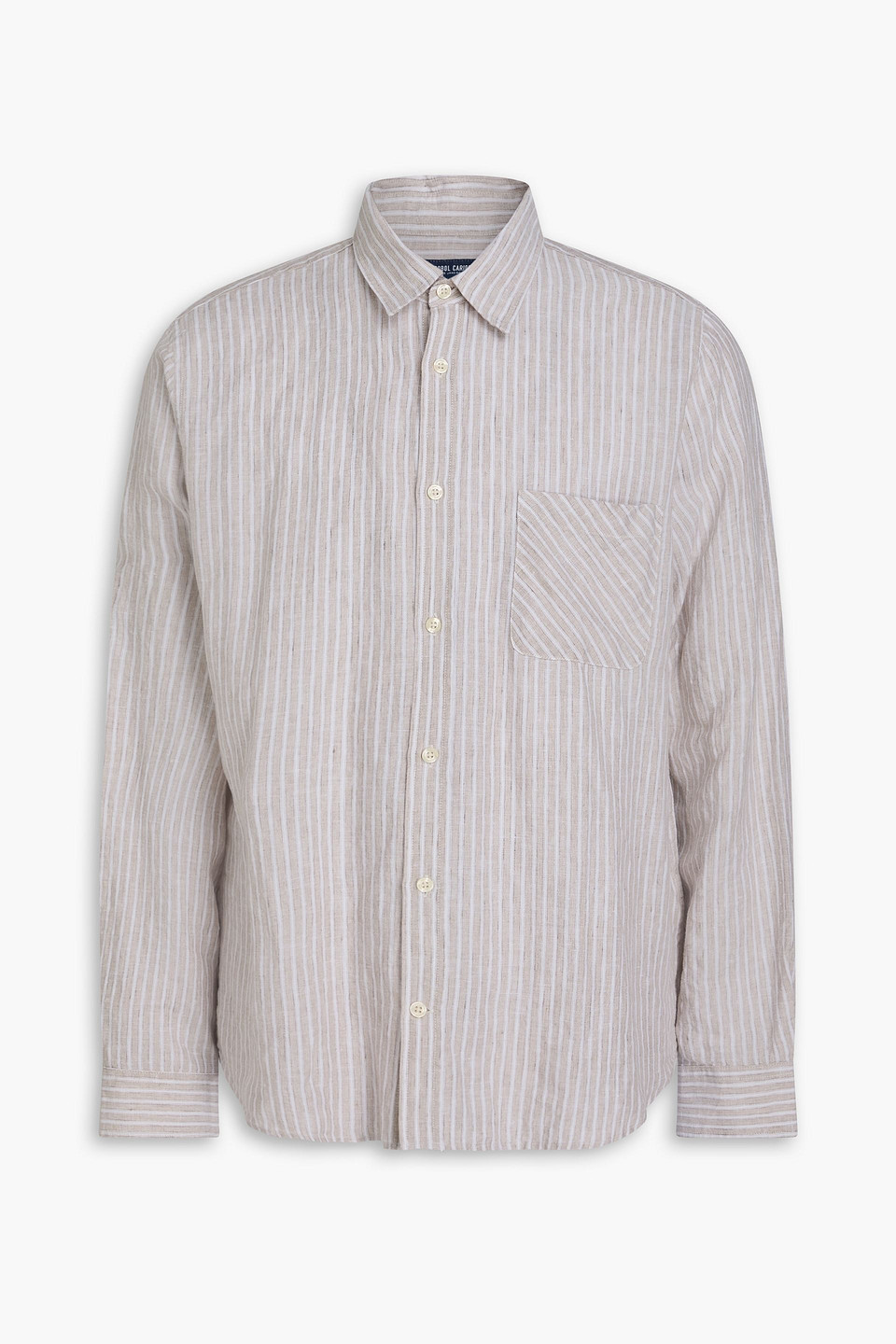 frescobol carioca - telles striped linen shirt - neutral - m