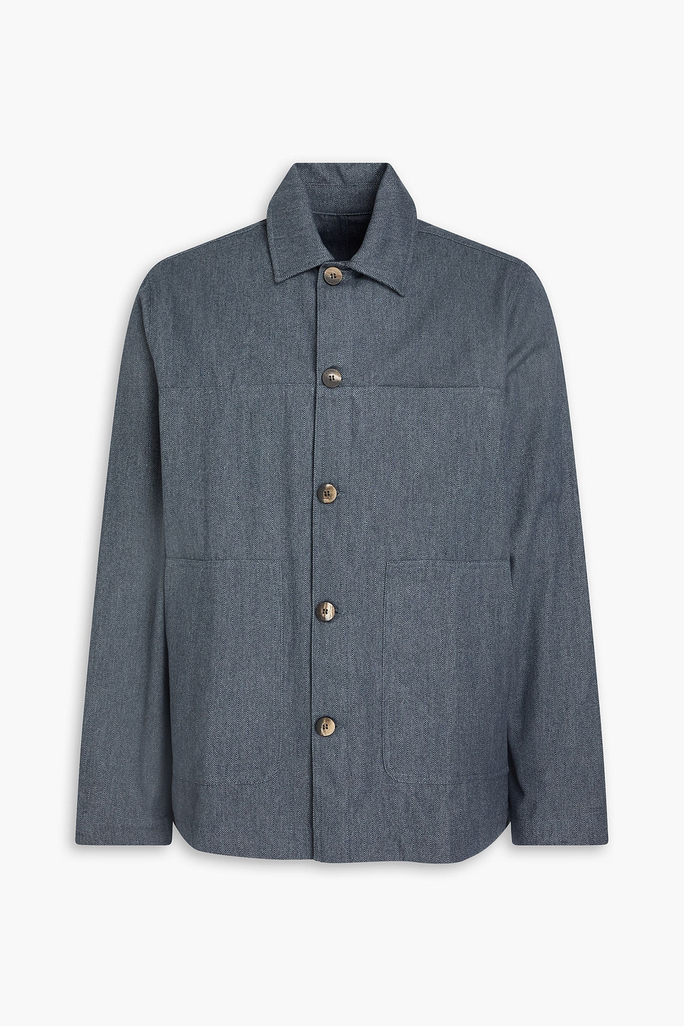 frescobol carioca - herringbone cotton and cashmere-blend jacket - blue - xxl