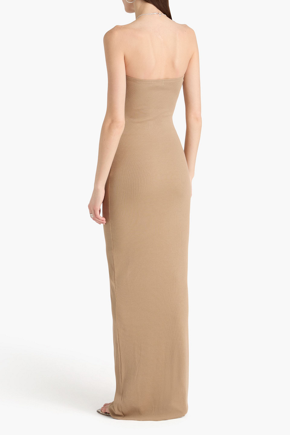  éterne - Trägerloses Maxikleid Aus Geripptem Jersey - Neutral - Xs 