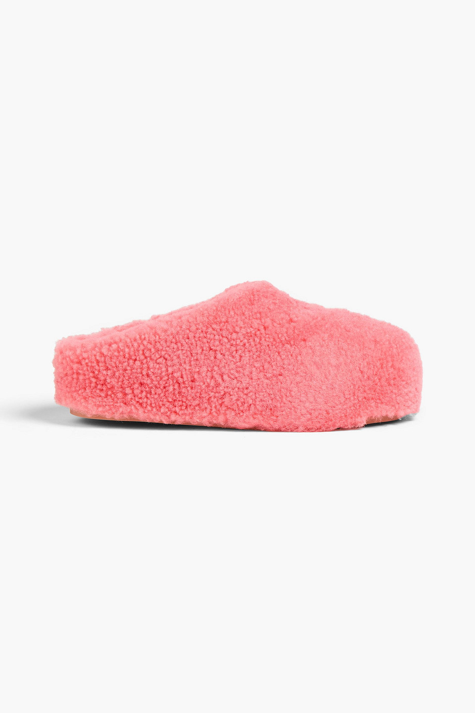 Amina Muaddi Giuly Shearling Slippers In Pink