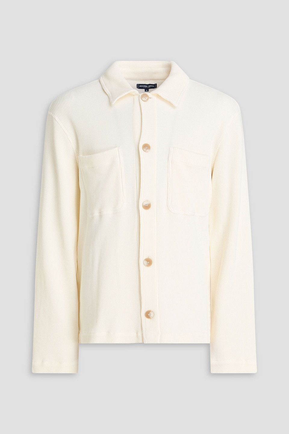 frescobol carioca - pedro waffle-knit cotton overshirt - white - l