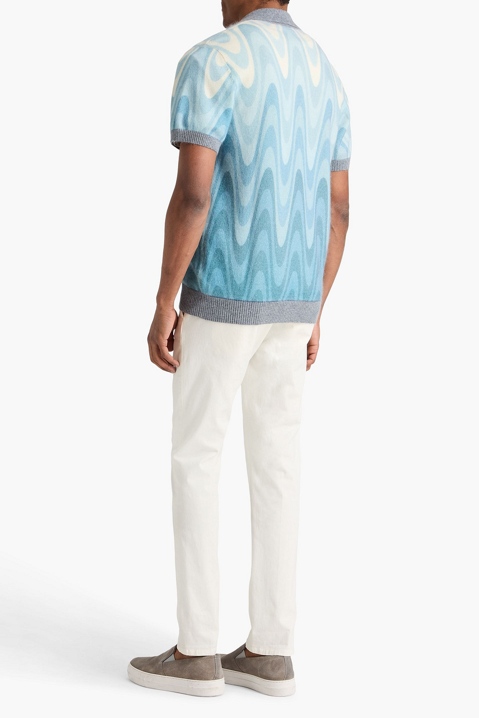  Frescobol Carioca - Cardigan „romero“ Aus Einer Woll-kaschmirmischung Mit Print - Blau - M 