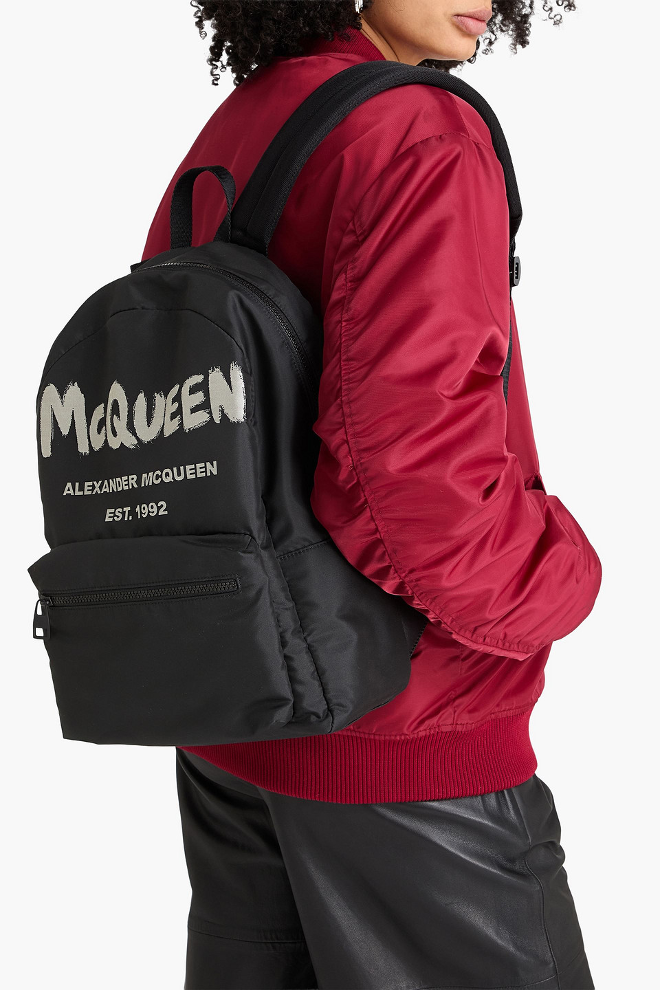  Mcqueen - Printed Shell Backpack - Black - Onesize 