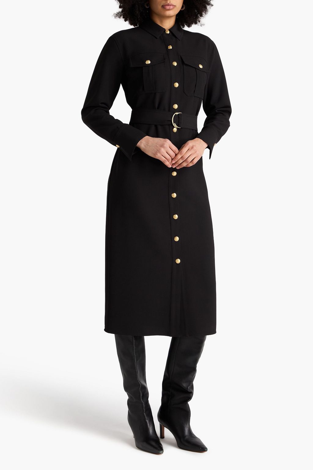 veronica beard shirt dress Koulis Mini Shirtdress in Green Corduroy Cypress