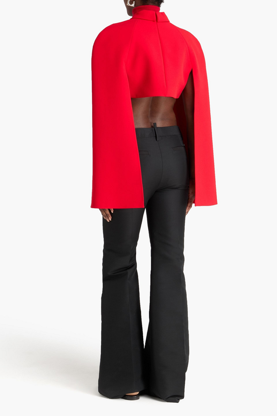  Safiyaa - Agnes Cape-effect Crepe Shrug - Red - Fr 44 