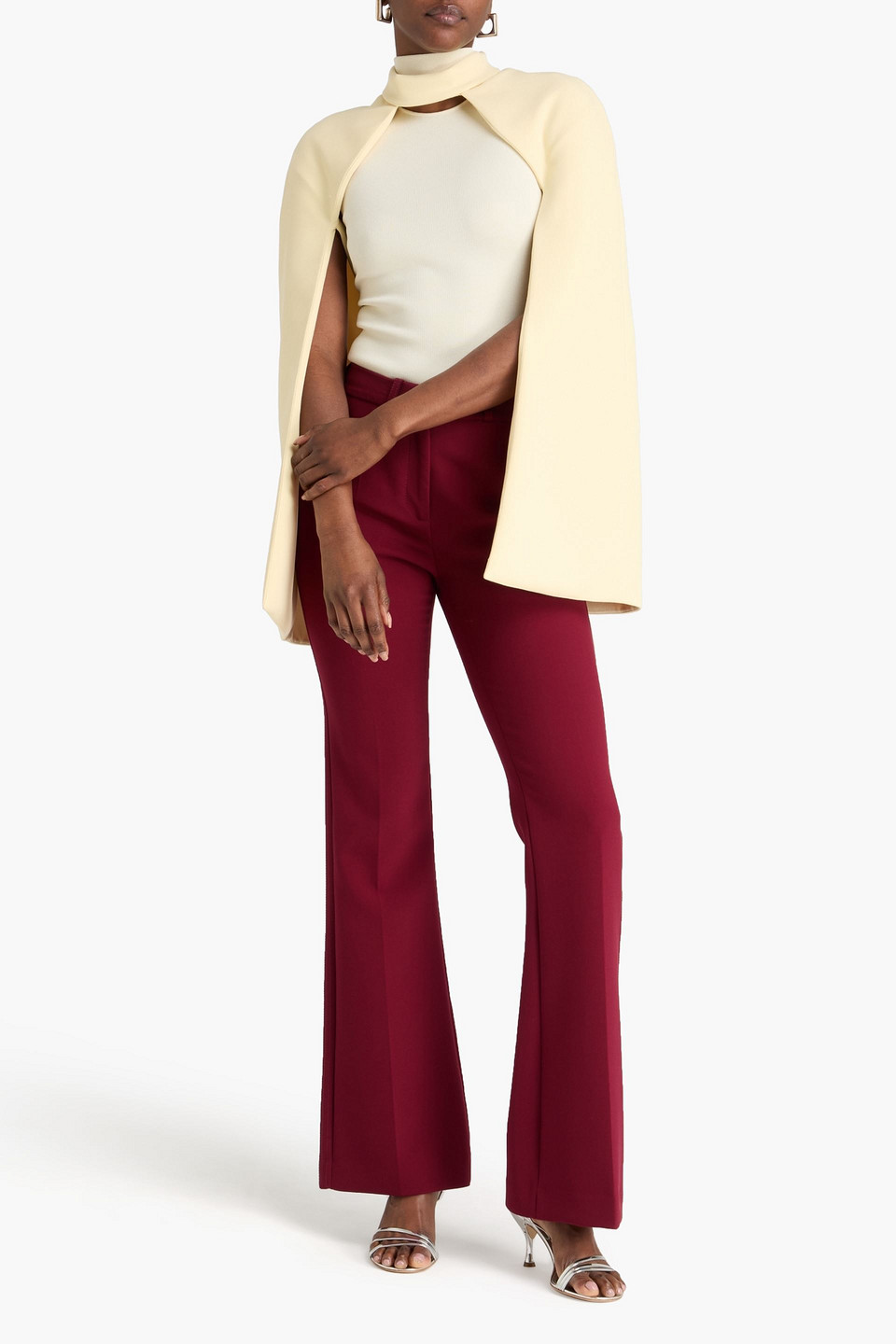  Safiyaa - Agnes Cape-effect Crepe Shrug - Yellow - Fr 38 