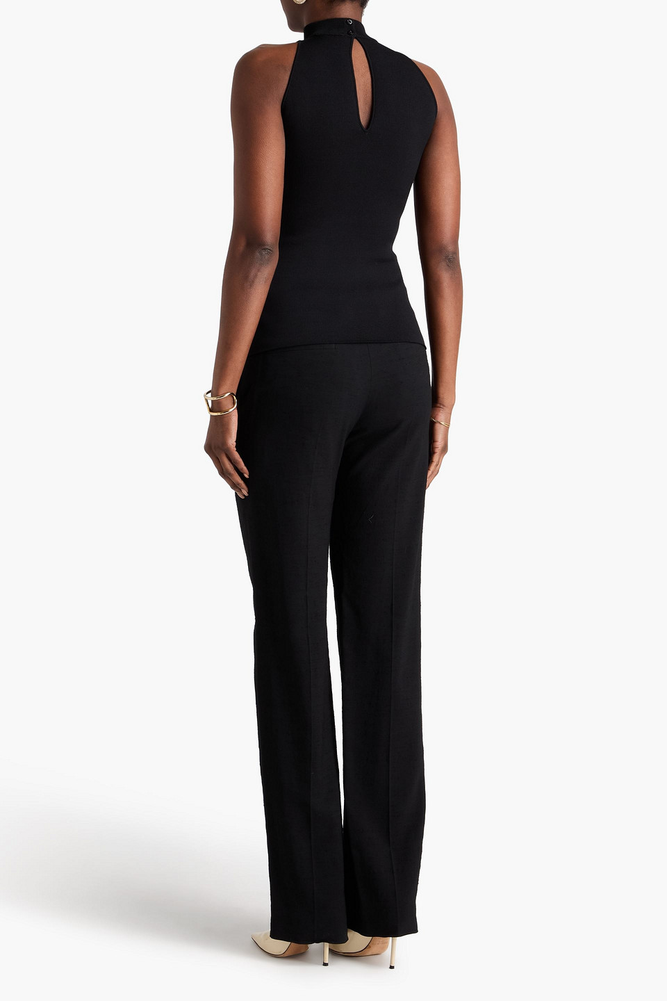  Safiyaa - Rollkragenoberteil „chascara“ Aus Stretch-strick Mit Cut-outs - Schwarz - M 