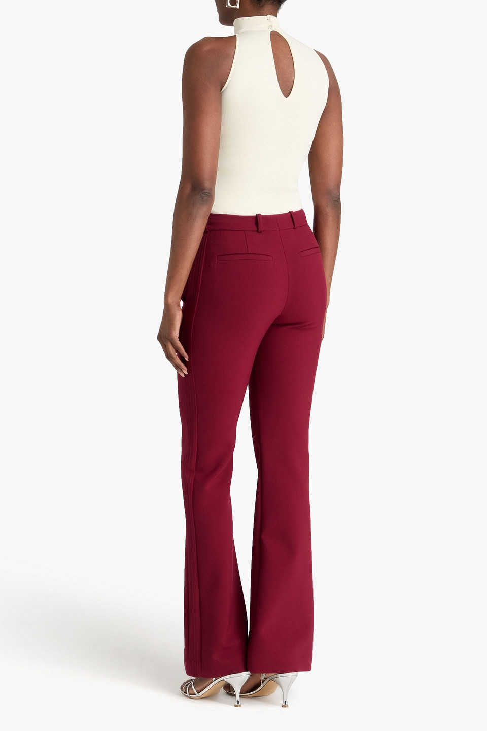  Safiyaa - Rollkragenoberteil „chascara“ Aus Stretch-strick Mit Cut-outs - Weiß - M 