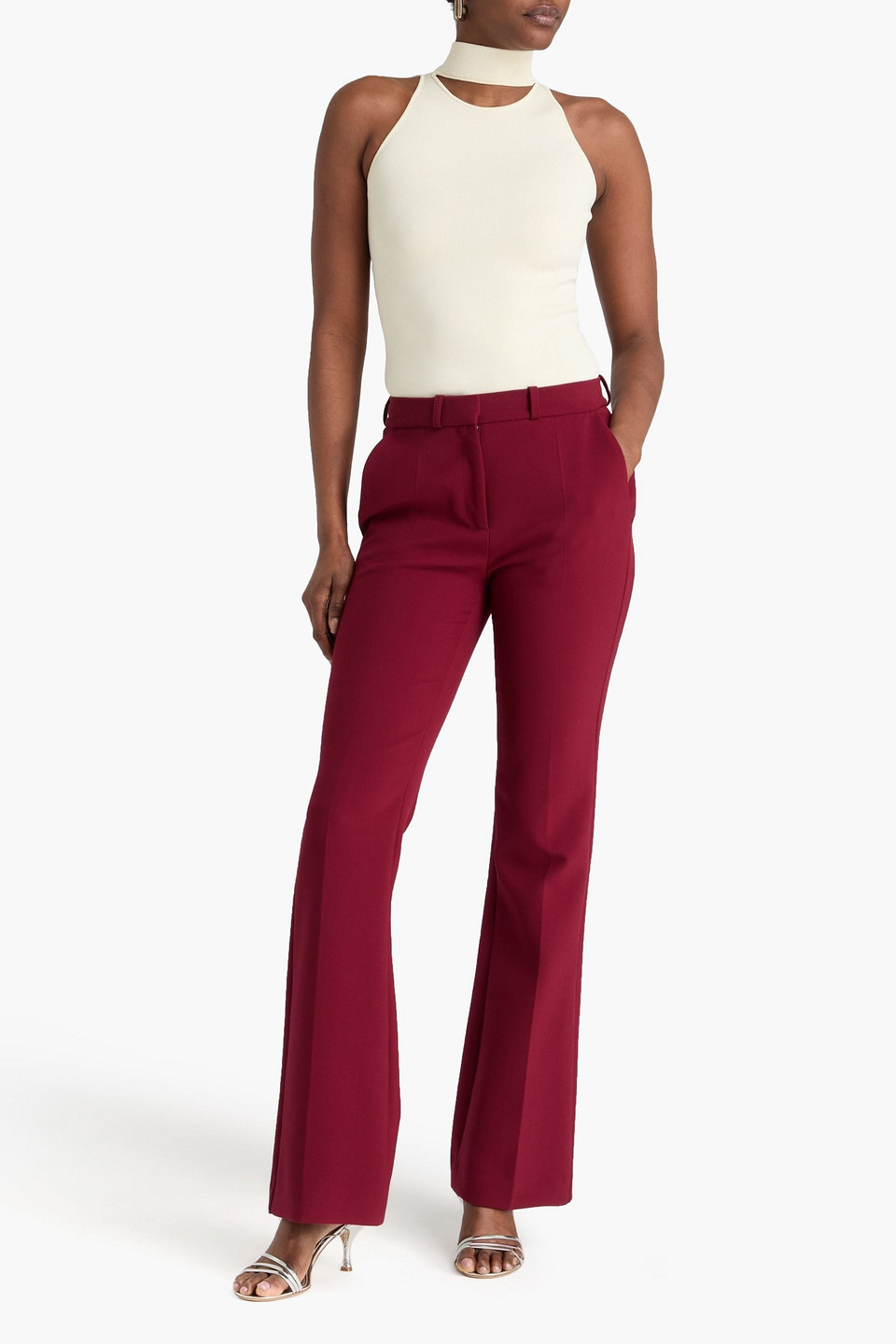  Safiyaa - Rollkragenoberteil „chascara“ Aus Stretch-strick Mit Cut-outs - Weiß - M 