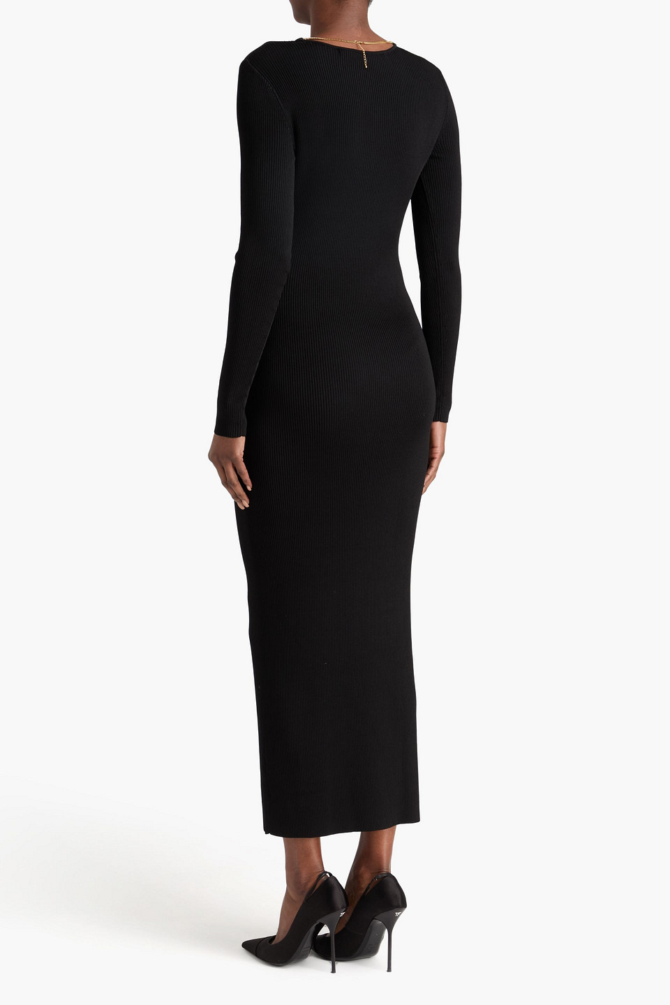  Alexander Wang - Maxikleid Aus Rippstrick Mit Kettendetail - Schwarz - S 