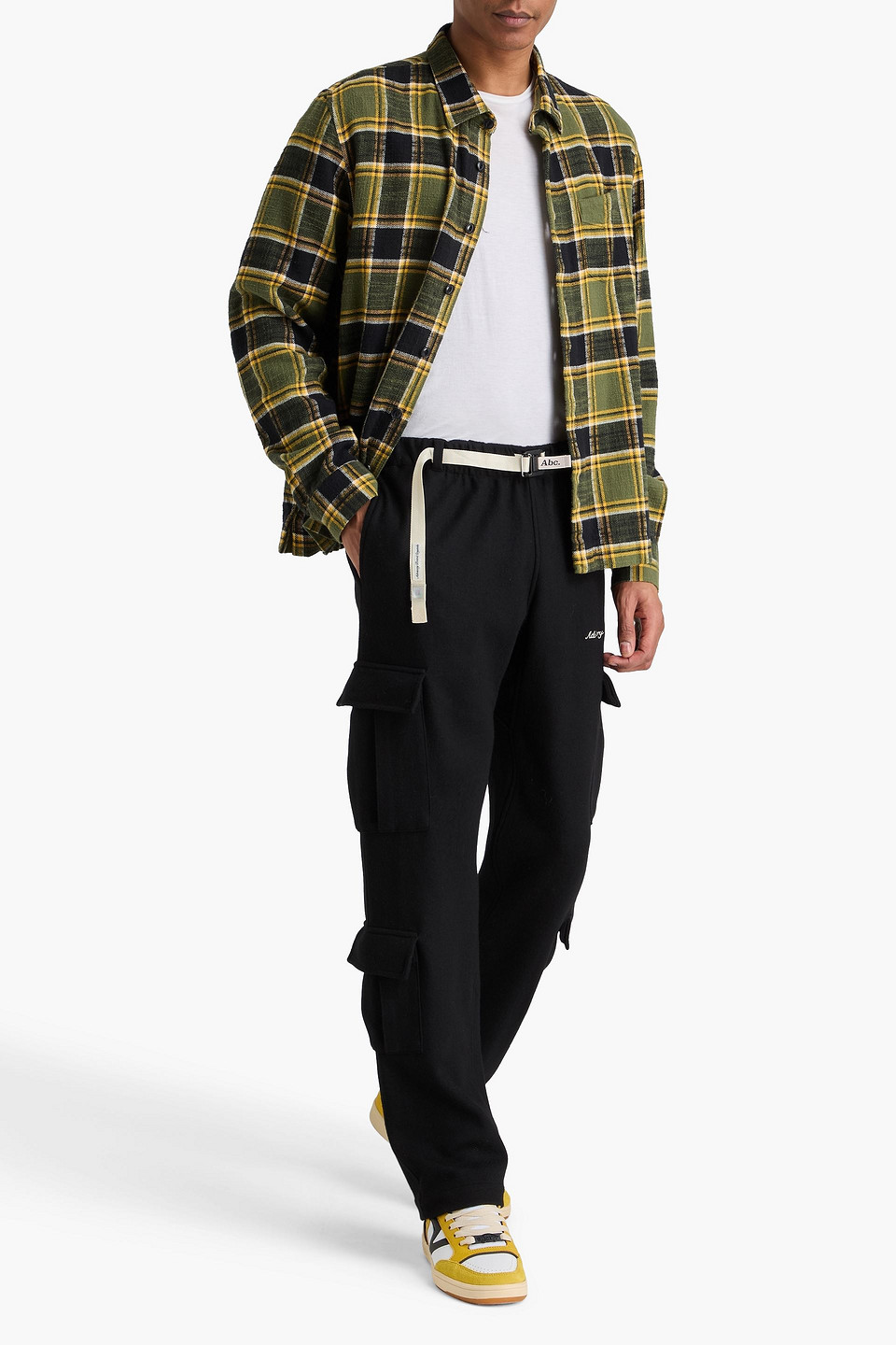  Advisory Board Crystals - Embroidered Wool Cargo Pants - Black - S 