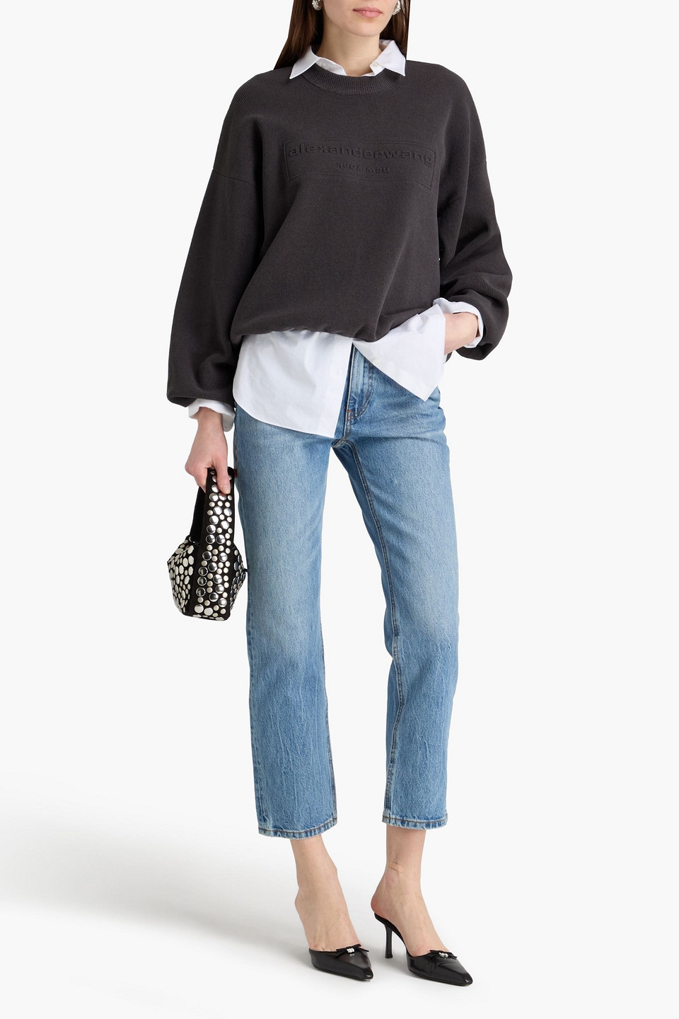  Alexander Wang - Geprägter Strickpullover - Grau - M 