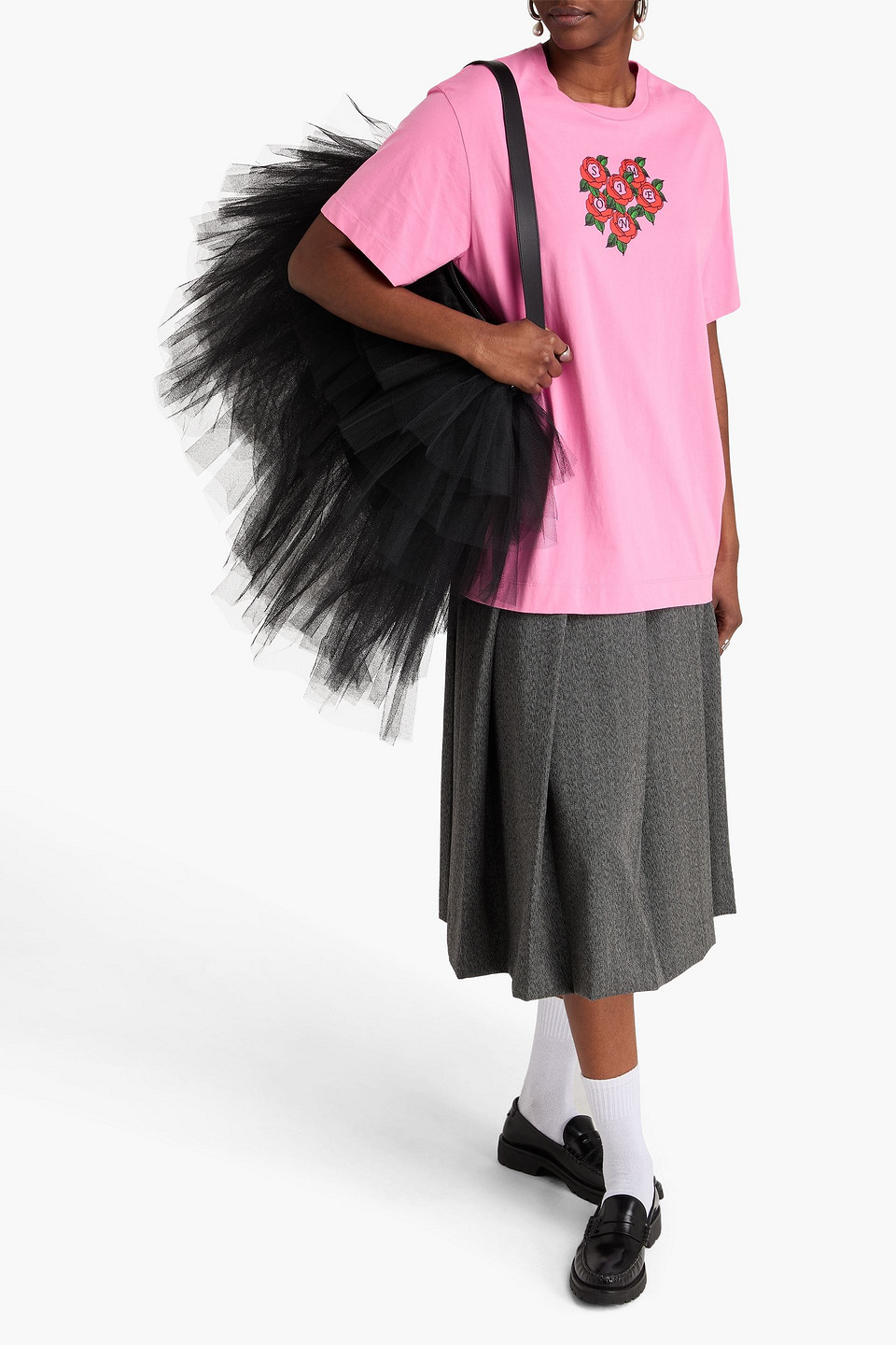  Simone Rocha - Tote Bag „frilly Tutu“ Aus Tüll Mit Rüschen - Schwarz - Onesize 